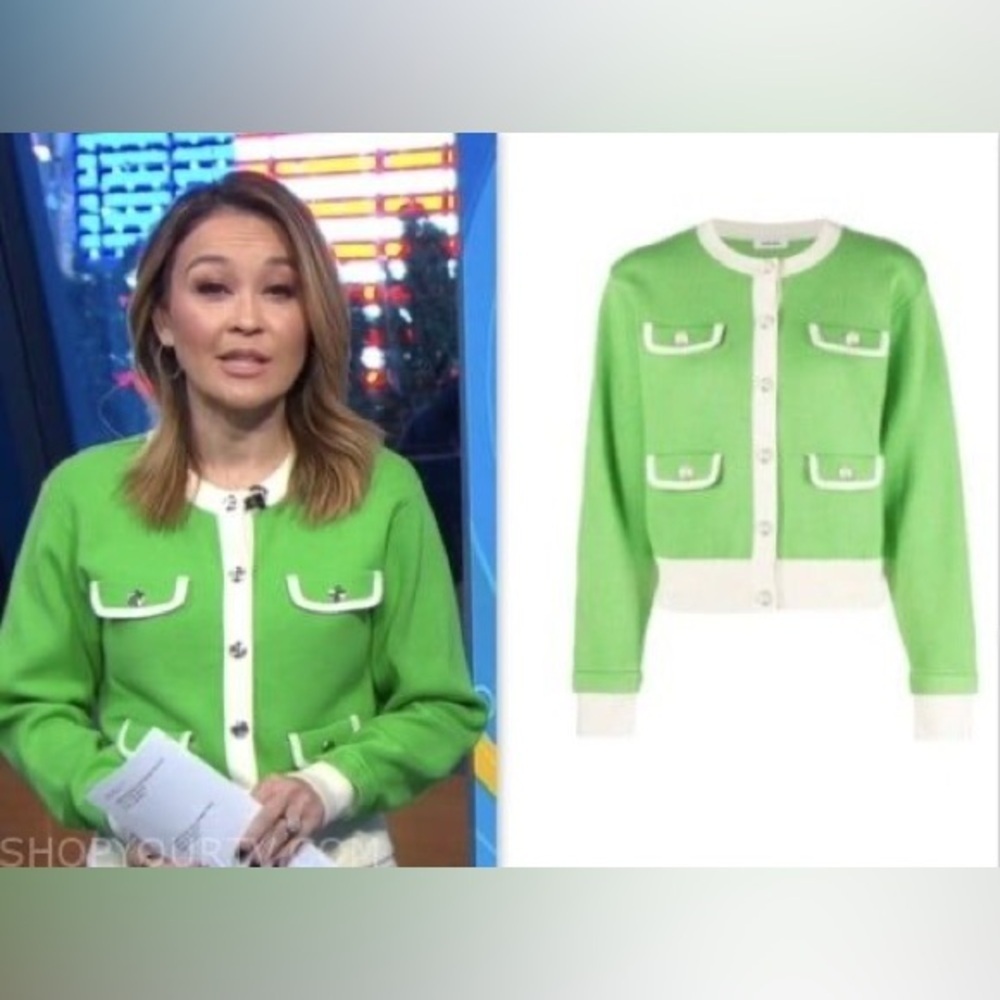 Sandro Green and White Women's Sweater